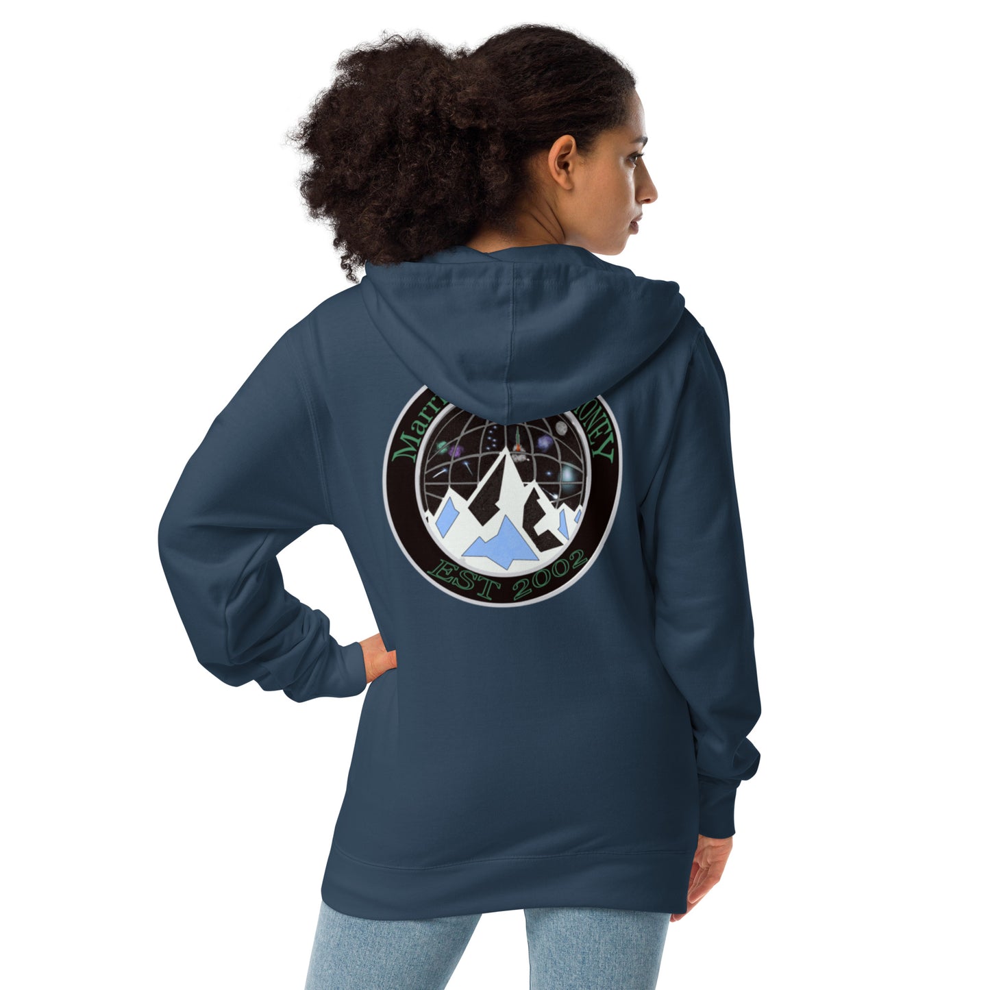 Unisex fleece zip up hoodie