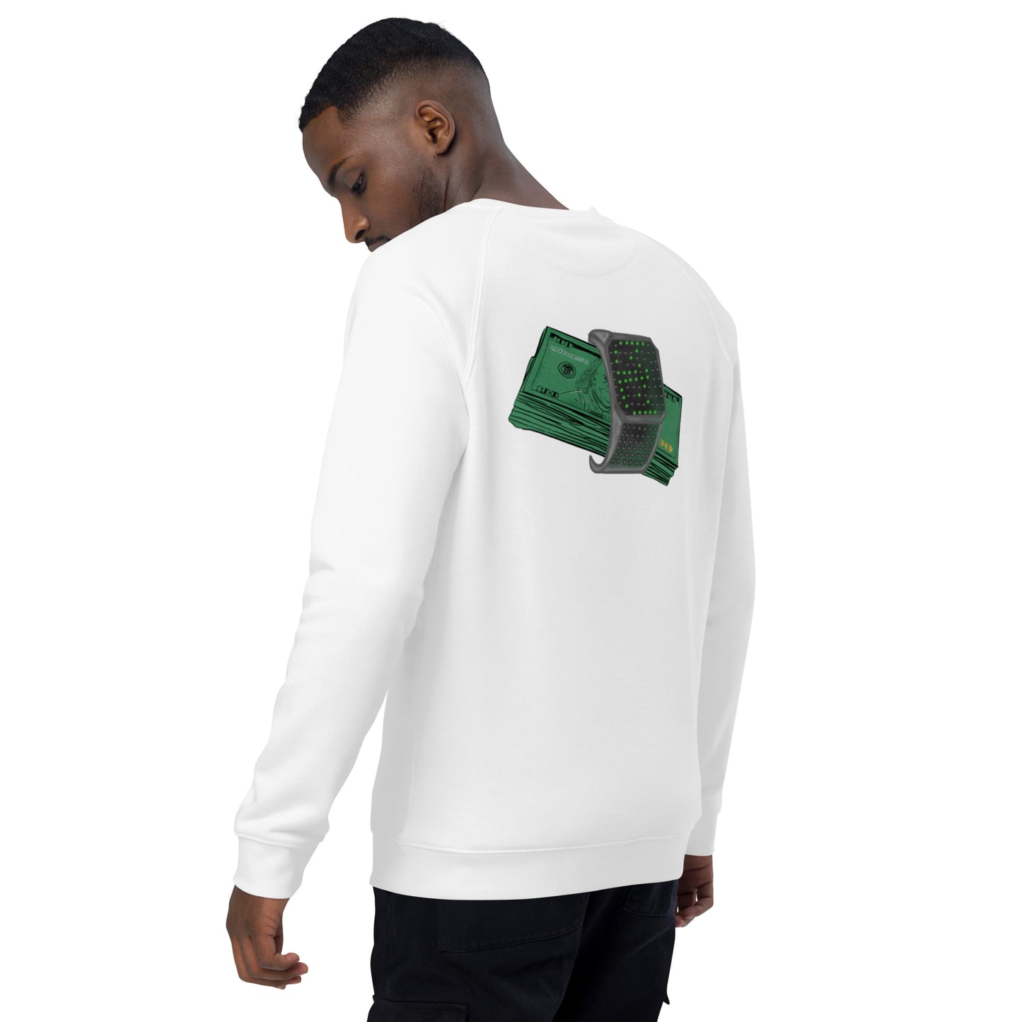 Unisex organic raglan sweatshirt