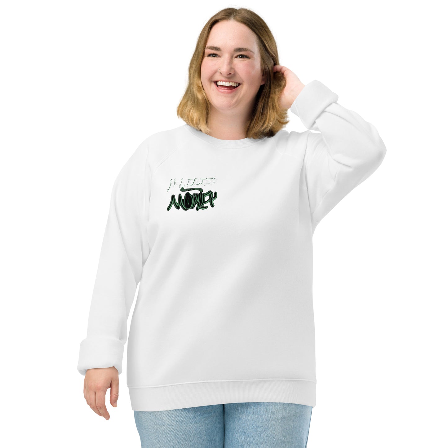 Unisex organic raglan sweatshirt